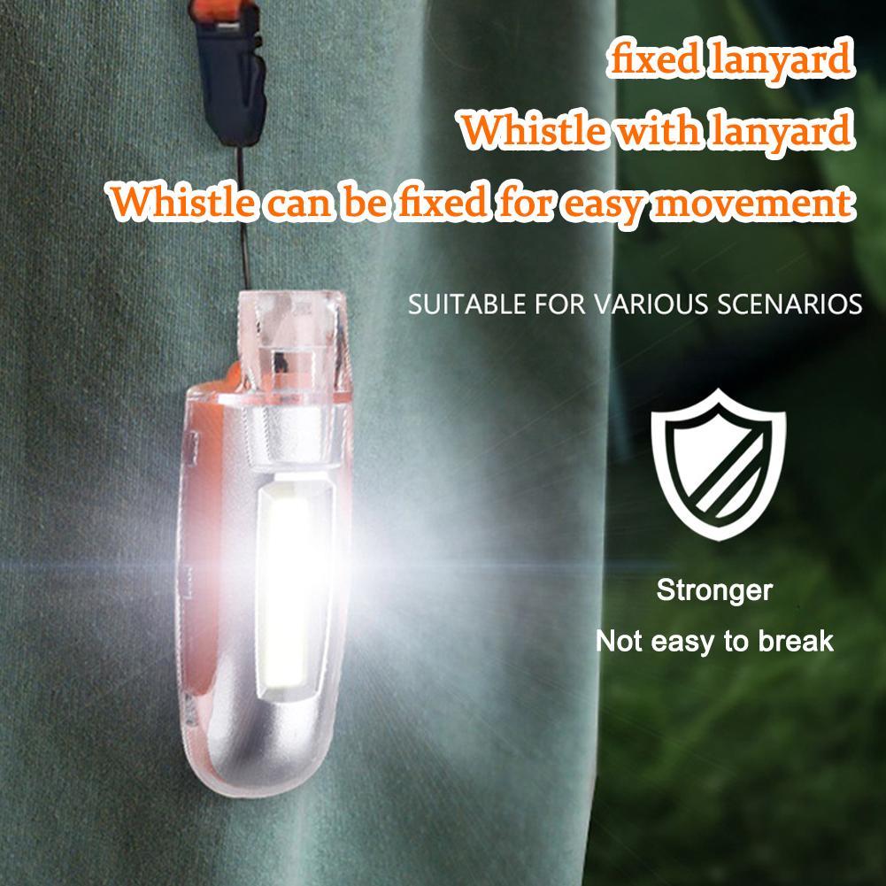 2-in-1 COB Strong Light and Whistle Light Creative Shape Multifunctional Pendant Portable Led Flashlight Handheld Lamp
