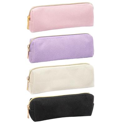 Astuccio Portapenne in Velluto a Coste Leggero Sacchetti Portapenne con Zip Ampio Scomparto Borsa Organizer Portatile per Penne per Studente Adulto