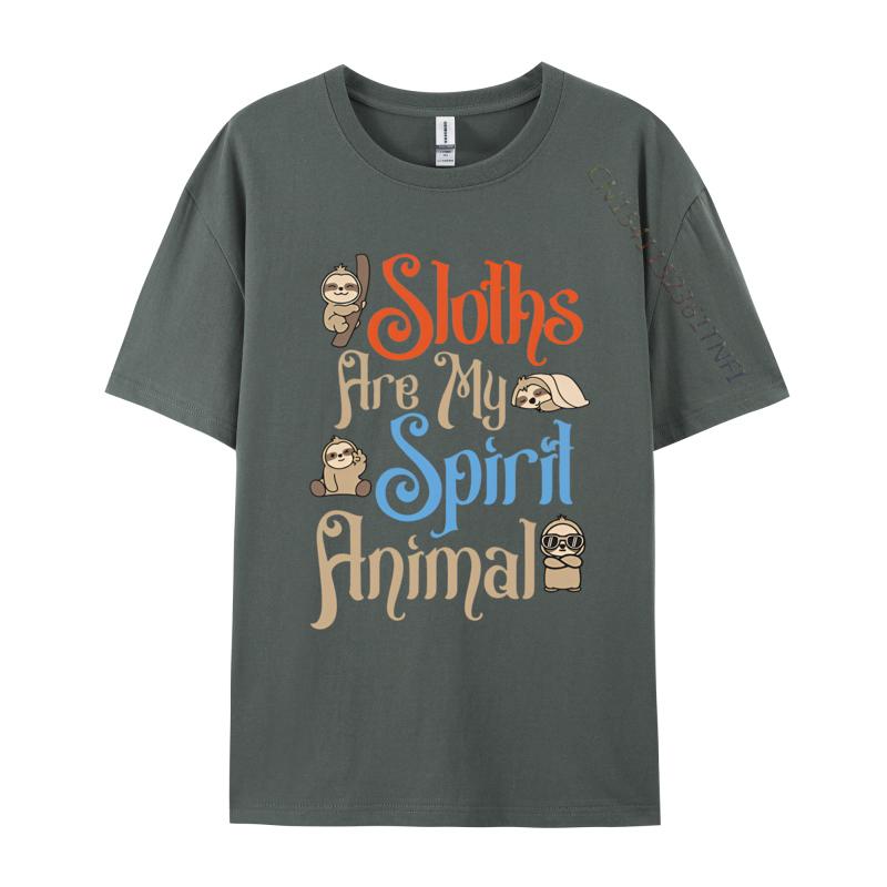 Sloths Are My Spirit Animal Funny Sloth T Shirts Men Pure Cotton Tees Free Shipping Graphic Tee Shirt