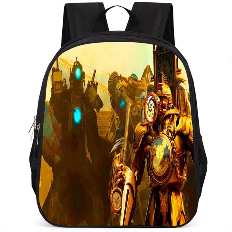 Fashionable Skibidi Toilet Kids Backpack Large Capacity Nylon Bag Unisex Design