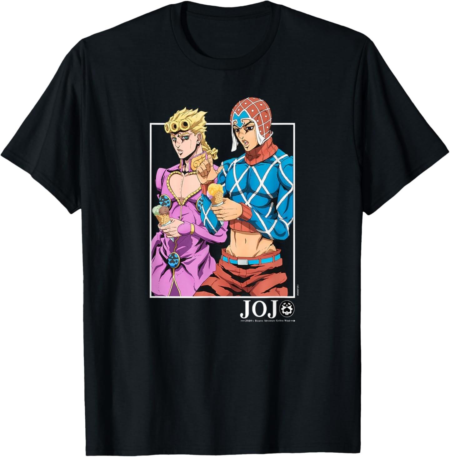 JoJo s Bizarre Adventure Наслаждаясь мороженым Аниме Футболка S разноцветный