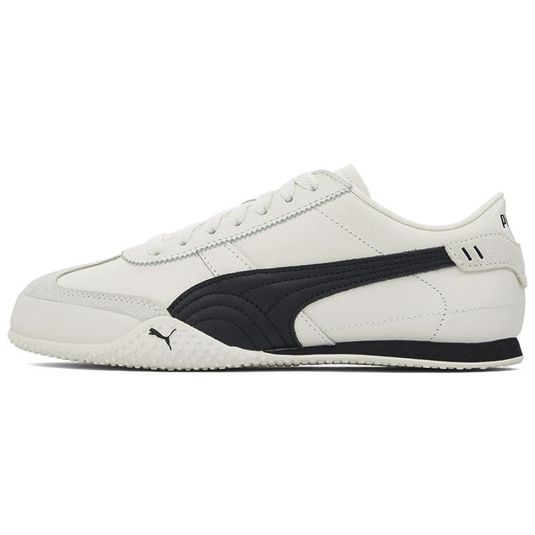 Puma Women s Bella UT Leather Low-Top Casual Sneaker White Black 402186-01 38.5