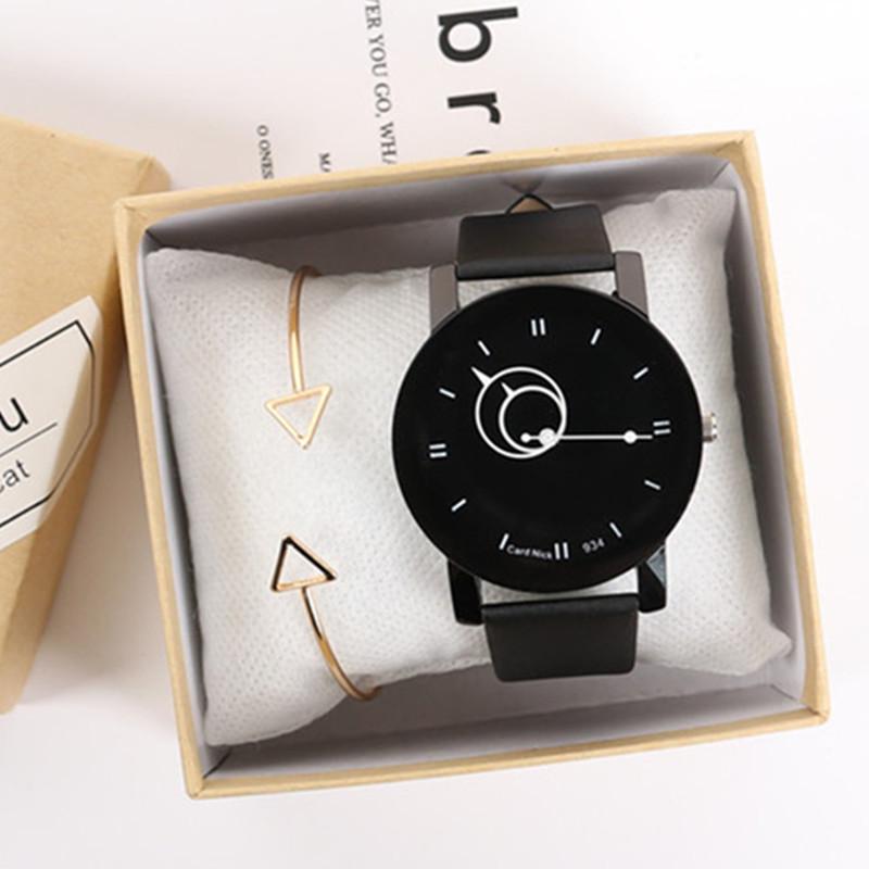 2019 Korean Style Men's & Women's Genuine Leather Strap Quartz Watch - Trendy & Fast Shipping