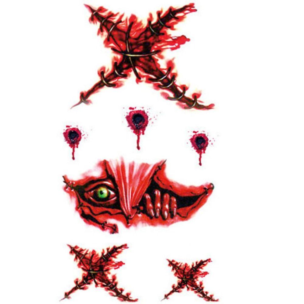 Face Patch Tattoo Stickers Spider Scar Scar Spider Design Halloween Body Art Stickers Men