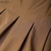 ZANZEA Damen Elegantes Puff-Kurzarm Freizeit-Langkleid