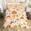 Retro 60S 70S Groovy Flower Duvet Cover,Colorful Hippie Floral Bedding Set Queen,Cartoon Rainbow Mushroom Daisy Comforter Cover