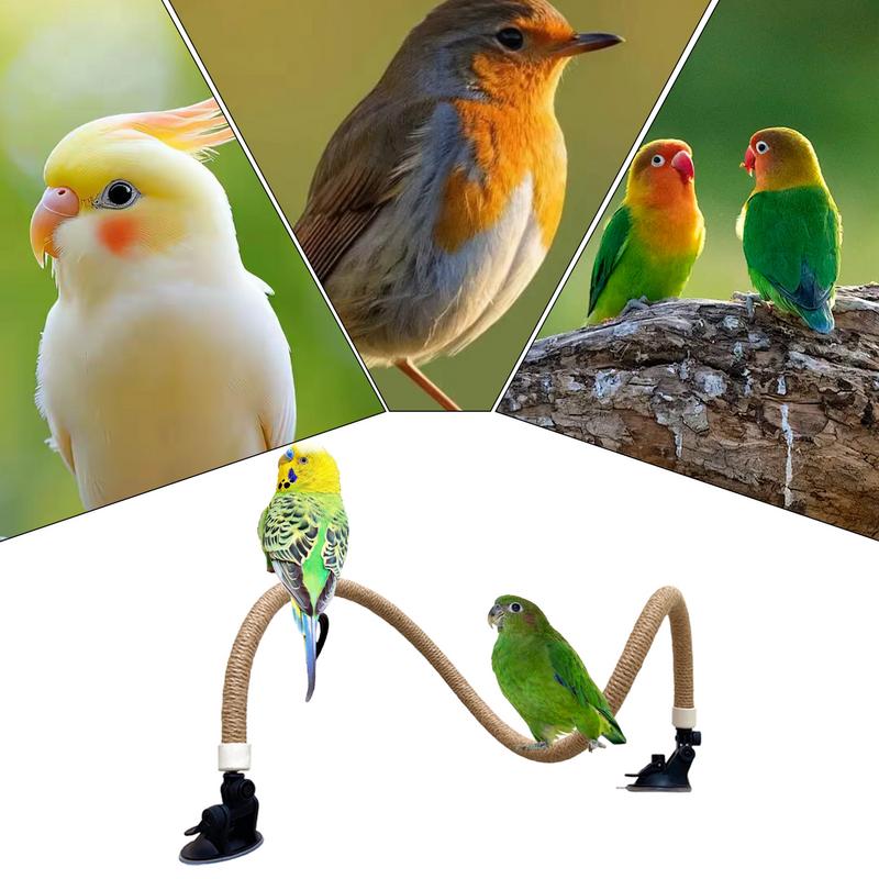 Bird Perch Toy Bendable Rope Perch Stand Portable Grinding Stick Training Toys Birdcages Accessories For Small And Medium Birds