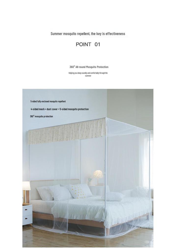 Free Shipping Bedroom Mosquito Net - Full Coverage Floor Net for Single Bed, Anti-Mosquito Protection, Perfect for Rentals