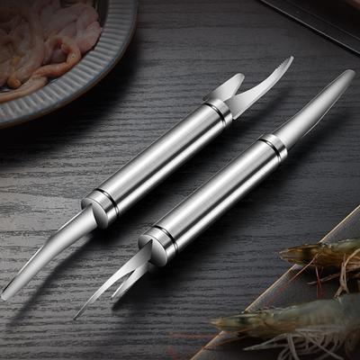 Shrimp Line Cutter Non-slip Fast Cleaning Sharpen Blade Anti-deform Rust-resistant Shrimp Peeler for Kitchen