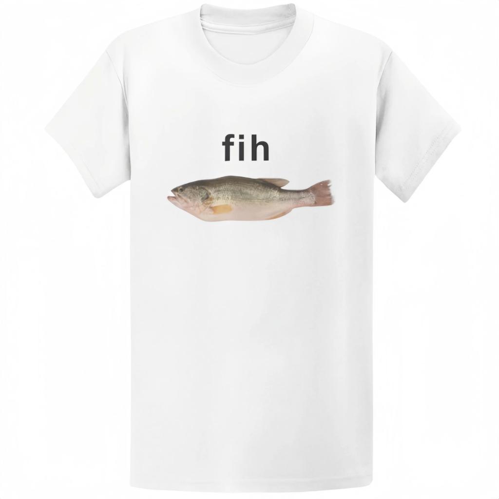 T-shirt Gildan 5000 Fih Fish Brain Rot Meme - Divertente Stupida Maglietta Regalo Gen Z