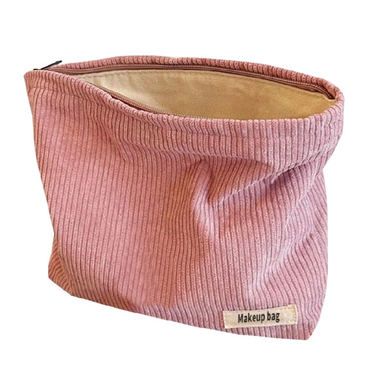 Elegant Corduroy Makeup Pouches Large Capacity Cosmetic Bag Toiletry Organizers Case for Travel and Home Organization