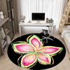 1pc Floral Bloom Office Round Area Rug, Indoor Mat Suitable For Office, Under Office Chairs Bedroom Living Room Home Decor, Room Deco 110