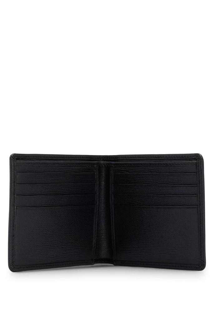 BOSS Italian Embossed Leather Wallet with Logo Plate, Men's, One Size, Black