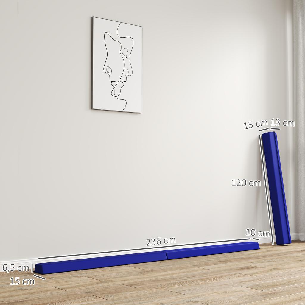 236 cm Foldable Balance Beam for Teenagers 80kg Blue