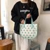 1 Polka Dot Canvas Bag Women's Summer Work Small Bag Simple Tote Bag Lunch Bento Bag