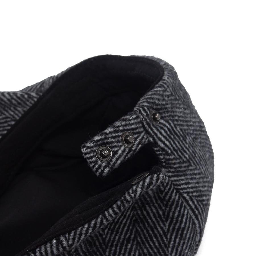 Vintage Big Herringbone Beret For Men Autumn Winter Warm Casual Newsboy Cap Fashion Women Flat Hat Double Breasted Adjustable