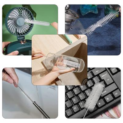 Yousheng Rengøringsbørste Lang Rækkevidde Dyb Rengøring Høje Glas Flasker Sugerør Rengøringsskrubber Flere Størrelser Fleksibel Metalstilk Drikkebeholder