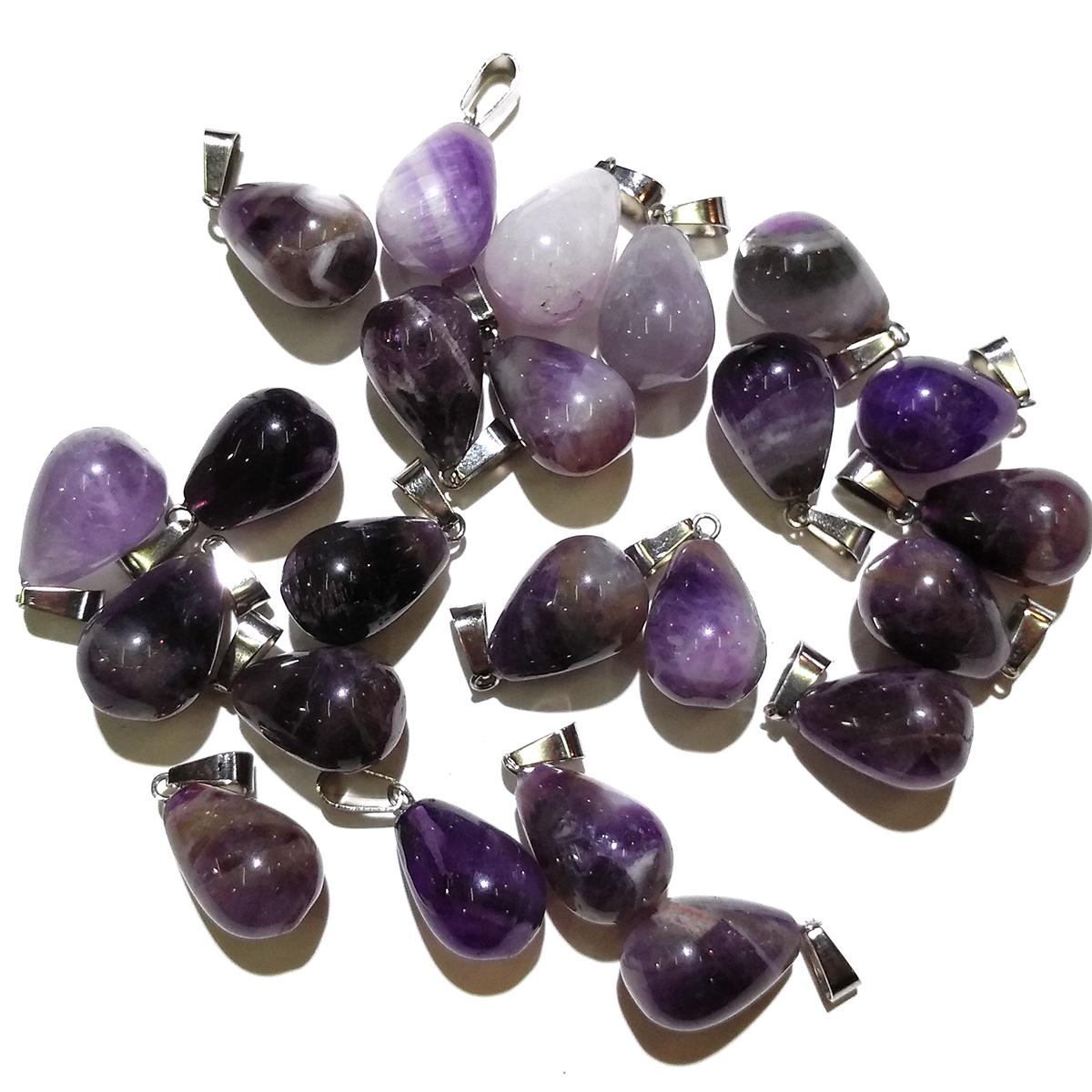 

Круглая подвеска с аметистом в форме капли 13 x 18 мм, подвески с драгоценными камнями для ожерелья, серьг, изготовление ювелирных аксессуаров своими руками