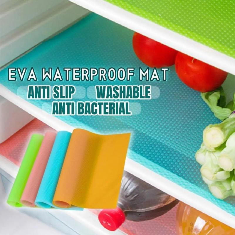 4Pcs Cuttable Drawer Shelf Liner Mat Waterproof Anti Slip Dustproof Cabinet Refrigerator Pad Table Mat For Kitchen Home Storage