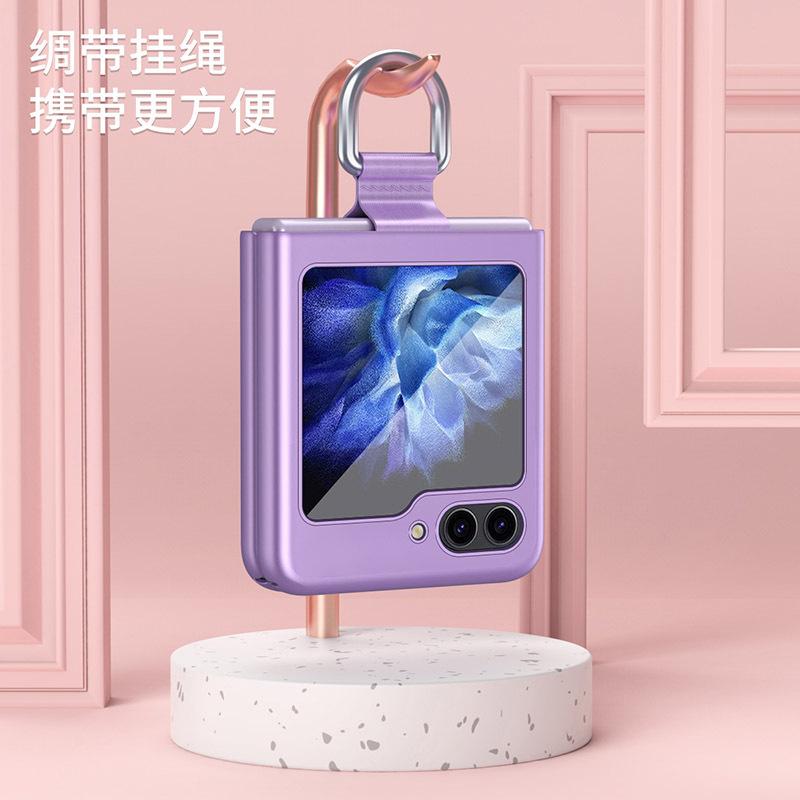 Applicable to Samsung Z Flip1/1 mobile phone case folding screen skin matte ring integrated flip1/1/1 protective case