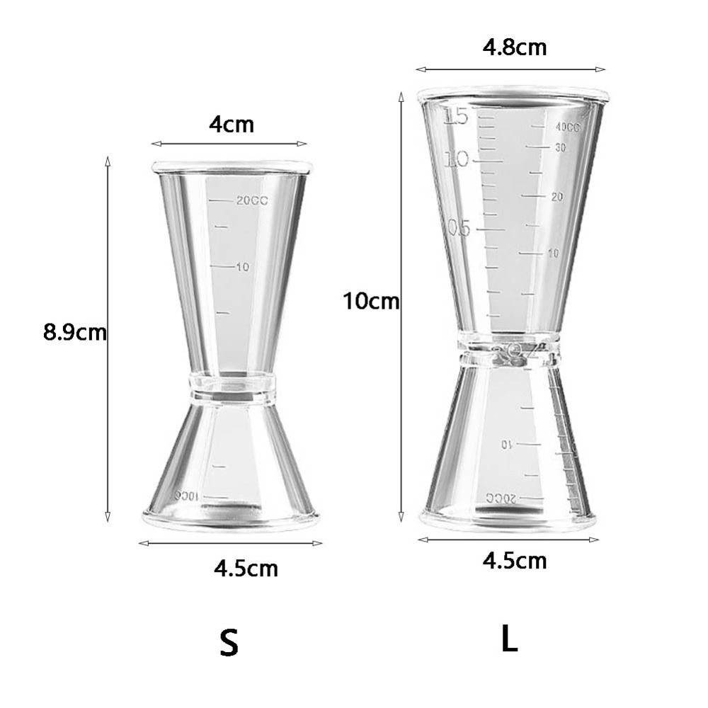 Transparent Resin Cocktail Measure Cup with Scale Cocktail Jigger Milk Tea Shop