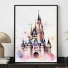 Disney Diamond Painting 5D Watercolor Disney Castle Illustration DIY Gift Suitable for Living Room Bedroom Office and Home Decor