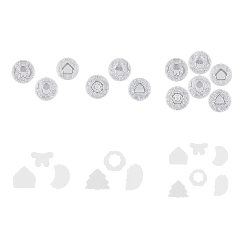 Christmas Silicone Molds DIY Crafts Moulds Quicksand Empty Plates Christmas Sand Mold Set Silicone Material for DIY