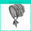 Knit Hat With Black White Stripes Breathable Windproof For Women Spring Summer