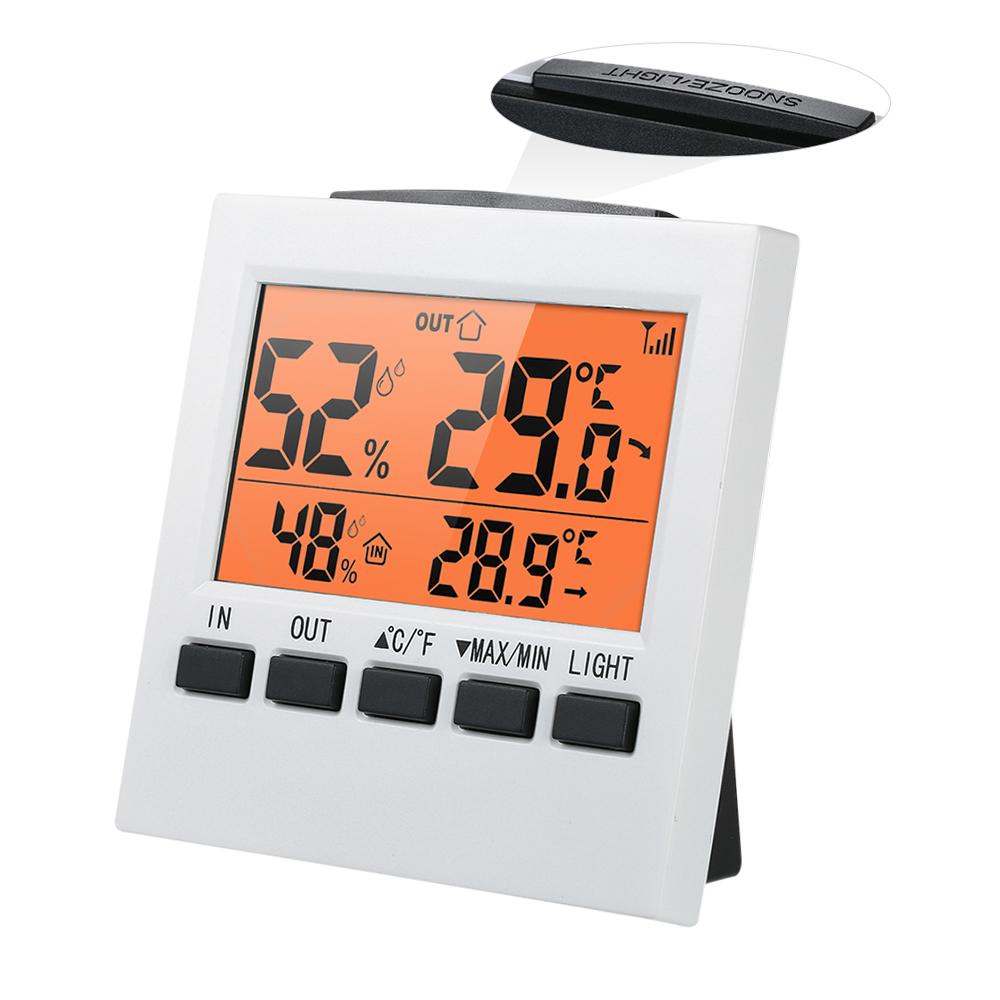 

LCD Digital Wireless Indoor Outdoor Thermometer Hygrometer celsius Fahrenheit Temperature Humidity Meter with Max оранжевый