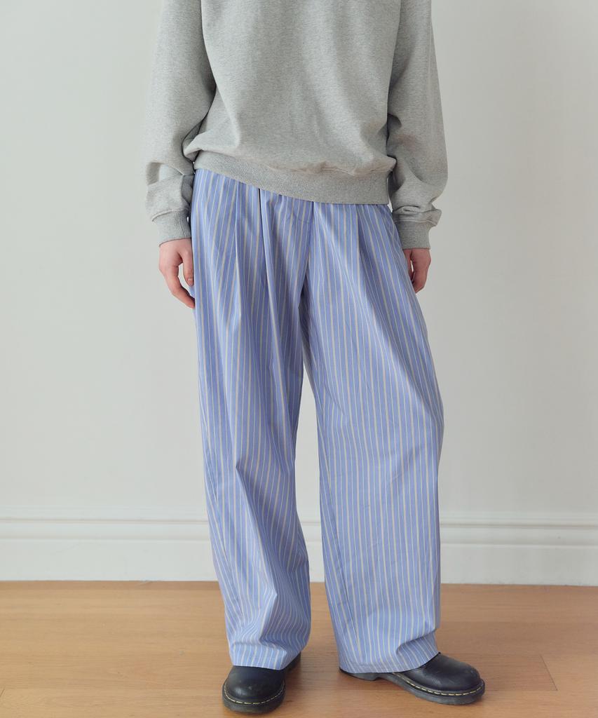 Hombadittingjeu Stripe Pin-Tuck Pants (Sky Blue)