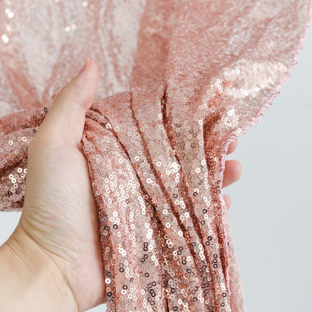 Solid Color Sparkling Table Cover Polyester Glitter Tablecloth  Table Decor Supplies