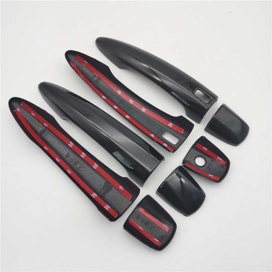 For Nissan Altima 2019 2020 Glossy Black Side Smart Lock Door Handle Covers Trim
