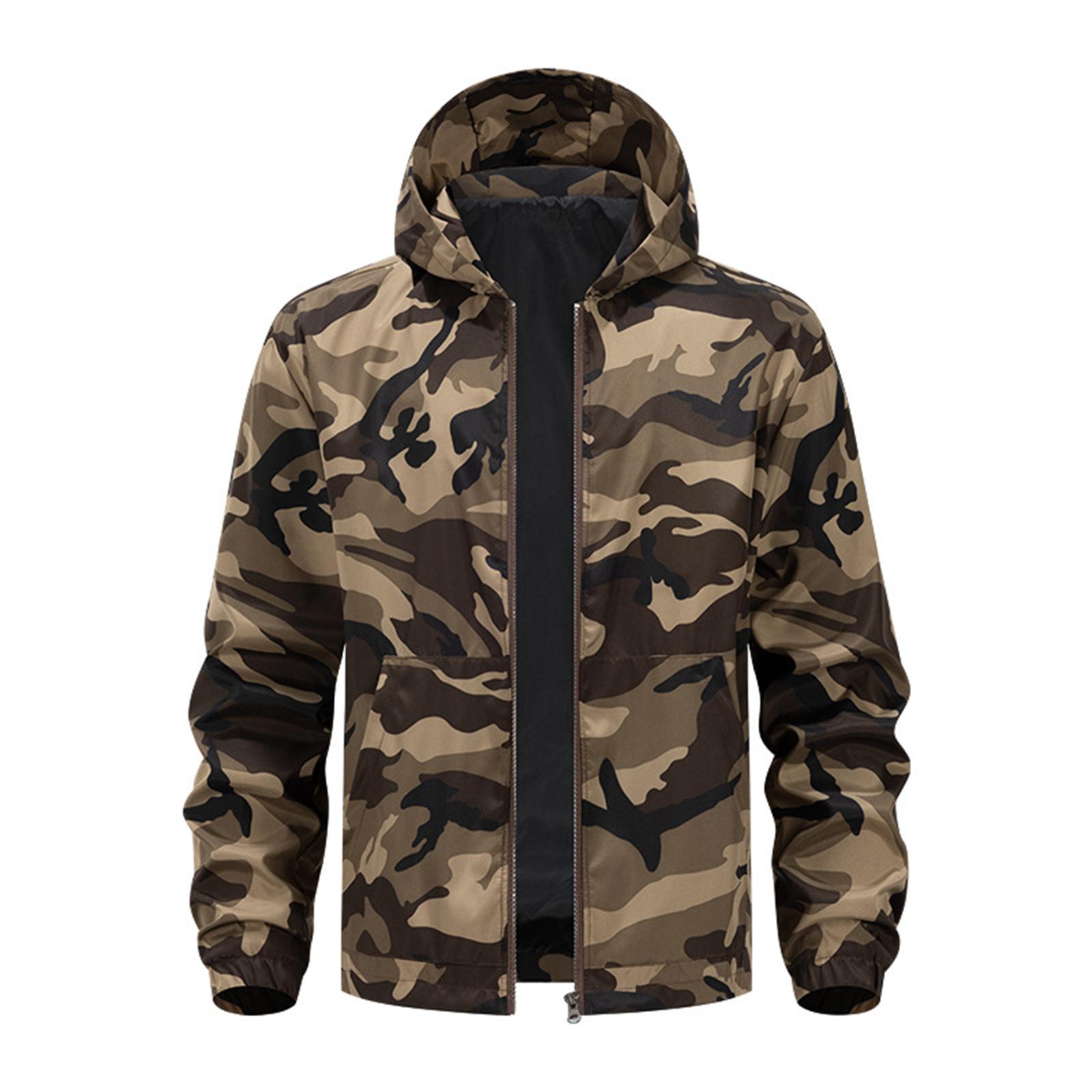 

Men S Loose Jacket Fashionable Multi Pocket Hooded Jacket XL