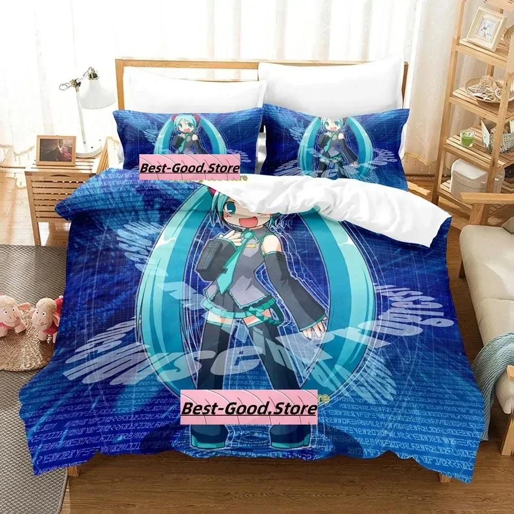 Anime Vocaloid Bedding Set Printed Bed Set With Pillowcase Bed Duvet Cover Soft Single Double Queen Super King Size Bedroom