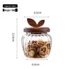 Striped Borosilicate Glass Jar with Acacia Lid & Spoon for Tea, Grains, Cereal Storage