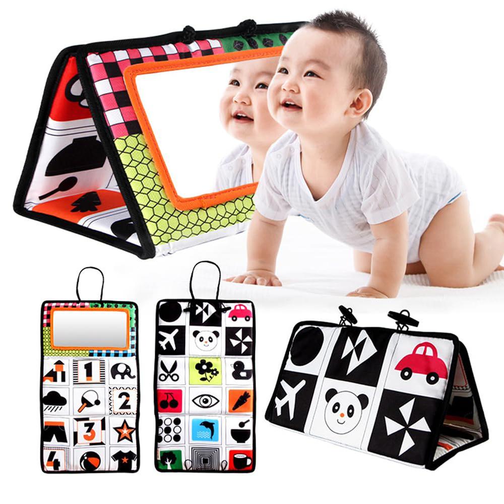 Non-Toxic Black And White Newborn Mirror Toys Baby Tummy Time For Babies Montessori Development Crawl High Contrast Activity Sensory Toy