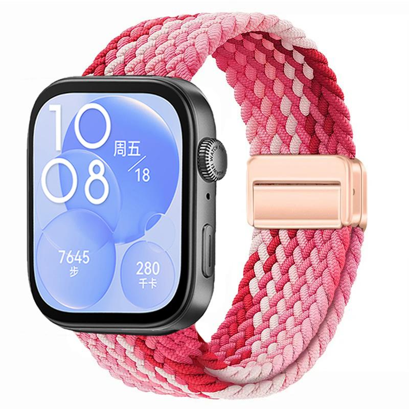 Nylon Braided Strap for Huawei Watch Fit 3/4/4 Pro Magnetic Adjustable Comfortable Band for Huawei Watch Fit 4/3 Bracelet Belt