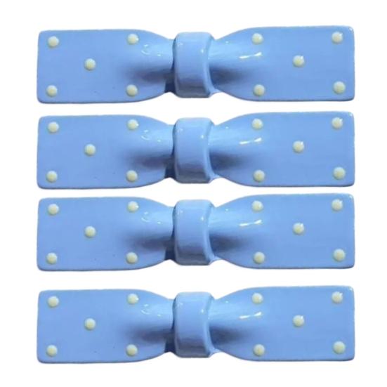 4Pcs Girl Hairpin Dot Print Hollow Bow Tie Design Hair Clips Lightweight Non-Damaging