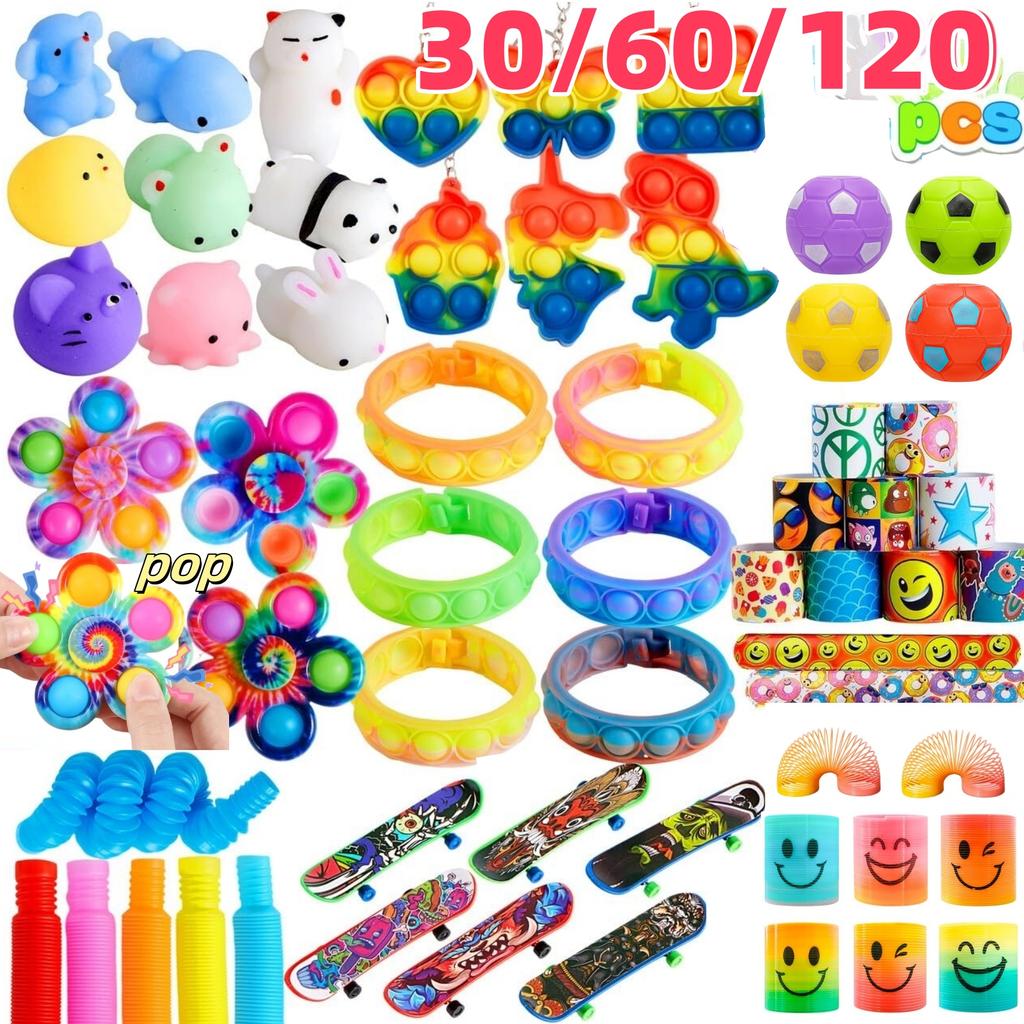 30/60/120 Pcs Popular Fidget Toys Pack Party Favors For Kids Goodie Bags Fillers For Kids Birthday Party, Prizes In Bulk