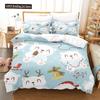 Merry Christmas Duvet Cover Set Twin King Queen Cartoon Santa Claus Bedding Set Polyester Christmas Gingerbread Man Quilt Cover