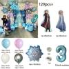 Pacchetto Arco Ghirlanda Palloncini Decorazione Principessa Frozen Palloncino Foil Numero Blu progettato per Celebrazione Data di Nascita Ragazze Bomboniere Decorazione