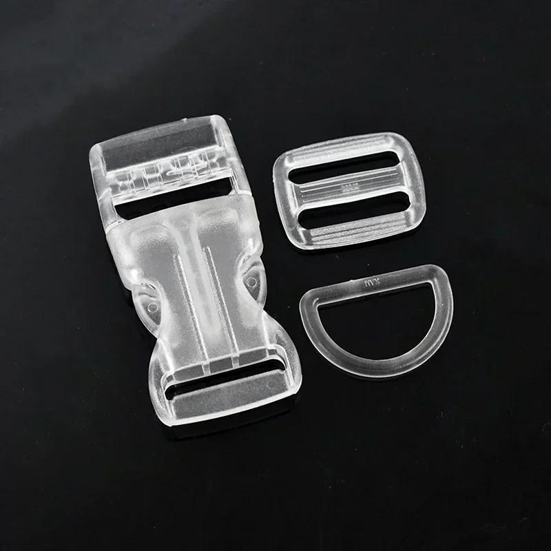 Meetee 2-10Sets Quick Release Buckle Webbing Adjust Clasp Set 15/20/25mm Plastic D Ring Hook for Backpack Safety Chair Accessory