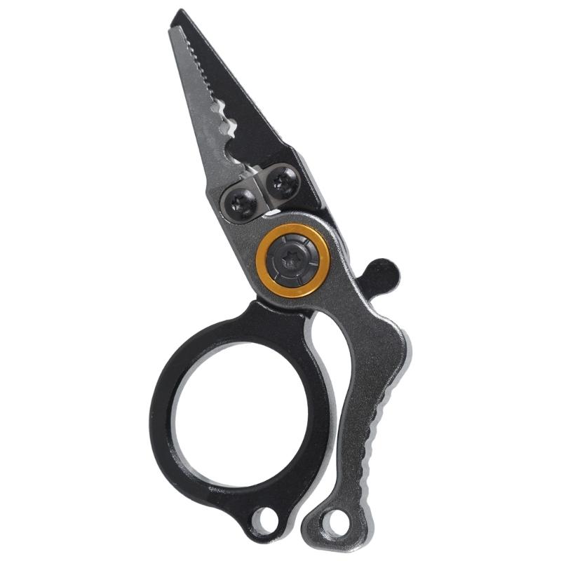 Fishing Pliers with Safety Lock Fishing Multitool Aluminum Pliers Multifunction Braided Fishing Line Cutter Rings Opener
