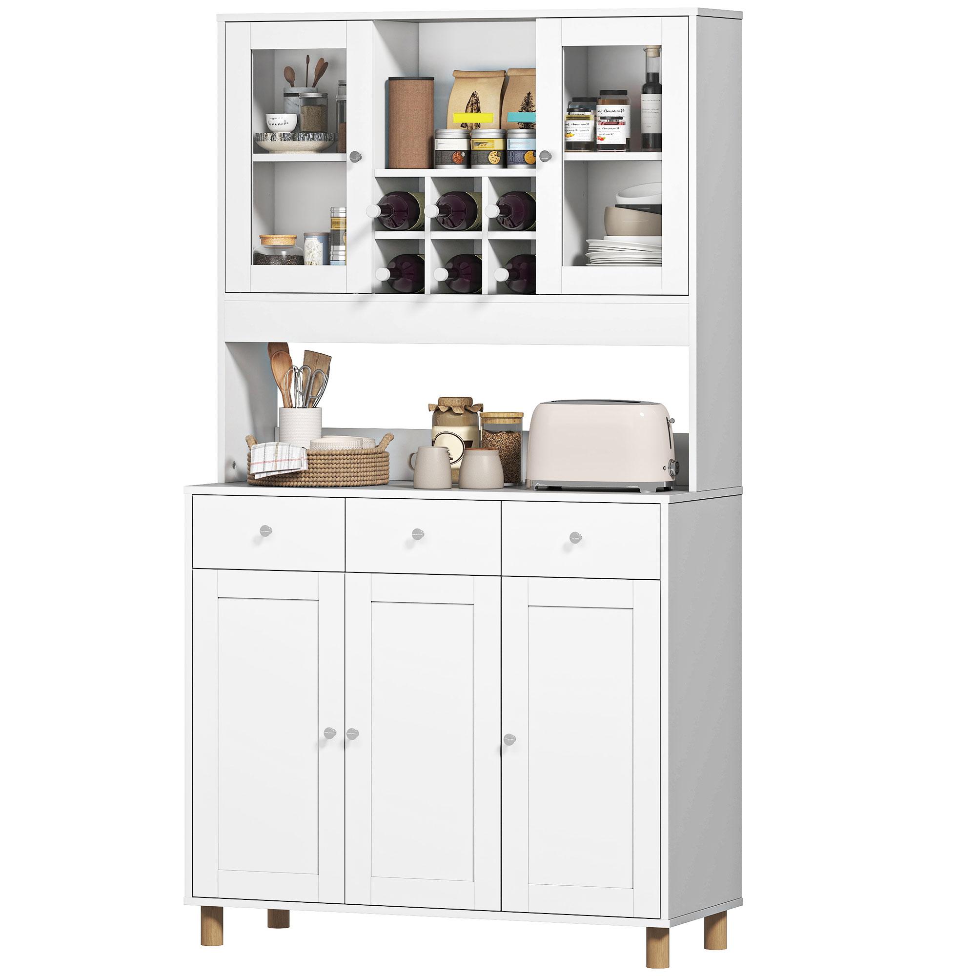 180 Cm Kitchen Cabinet 2 Glass