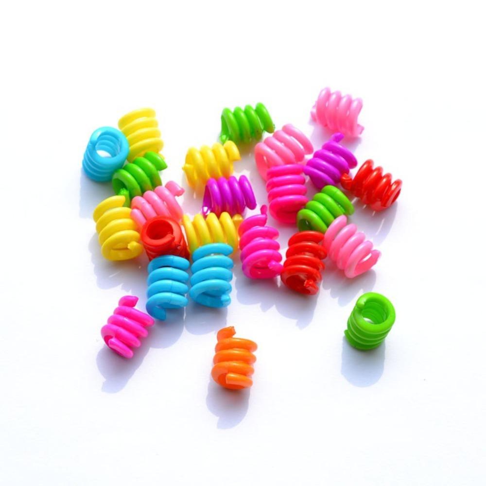 50pcs Big Hole Dreadlocks Beads Charm Hair Braid Tubes Spring Dreadlock Ring  for Women Girls