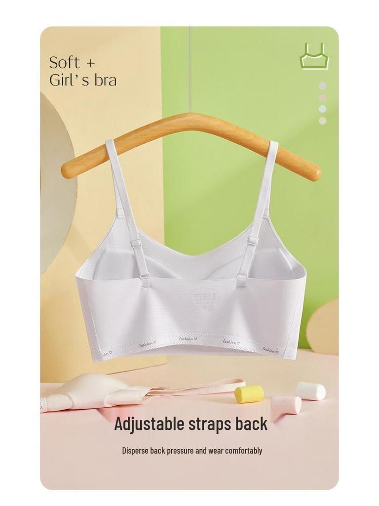 812 Girls' Summer Ice Silk Tank Top with Built-In Bra – Youth Backless Design