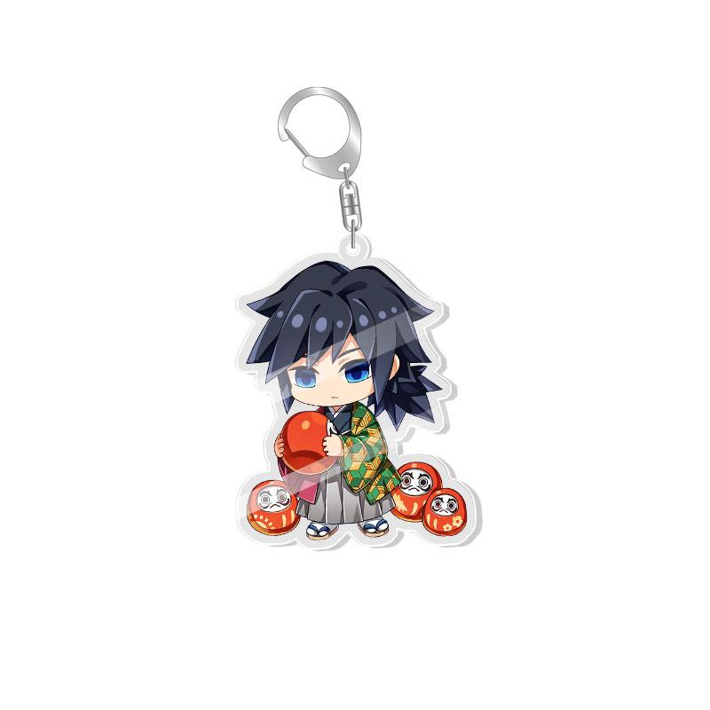 Nezuko Kamado Tanjiro Tokito Muichiro Transparent Acrylic Double Sided Keychain Pendant Keyring Anime Merchandise