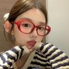 New Retro Blue Green Oval Small Frame Glasses Frame Women's Anti Blue Light Glasses Fashion Y2K Square Eyeglasses Frame