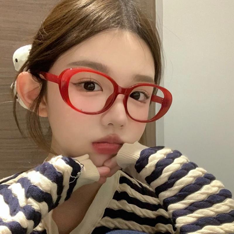 New Retro Blue Green Oval Small Frame Glasses Frame Women's Anti Blue Light Glasses Fashion Y2K Square Eyeglasses Frame
