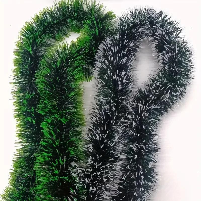 Christmas Ribbon Garland Xmas Tree Foil Pull Flower Ribbons Ornaments Green Cane Tinsel Wedding Party Decoration Supplies